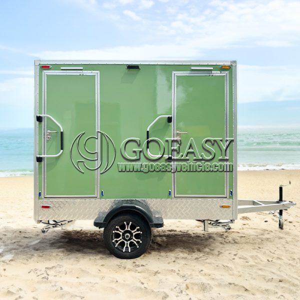 Light Green Luxury Toilet Trailer for Business Restroom Trailer for Events & Outdoor Use