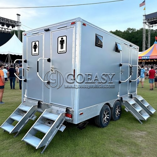 4-Station Restroom Trailer for Parties Luxury Toilet Trailer for Sale