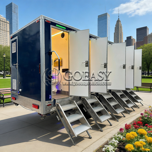 5 Station Portable Restroom Trailer Commercial Use Bathroom & Portable Toilet Trailer