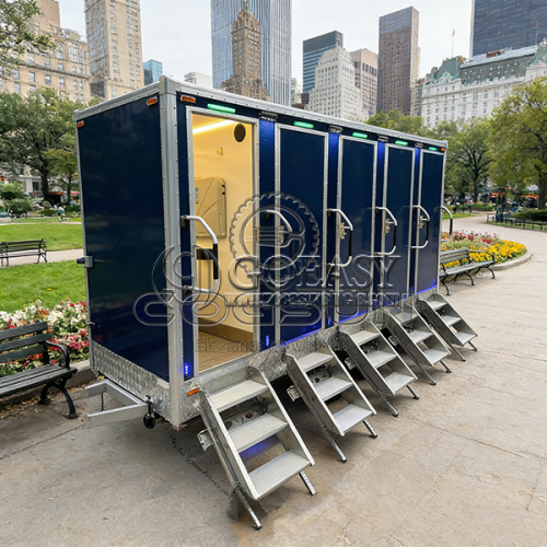 5 Station Portable Restroom Trailer Commercial Use Bathroom & Portable Toilet Trailer