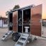 Black Luxury Portable Restroom Trailer Premium 2 Station Portable Toilet Trailer