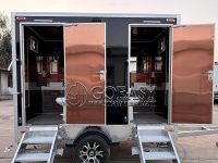 Black Luxury Portable Restroom Trailer Premium Station Portable Toilet Trailer