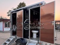 Black Luxury Portable Restroom Trailer Premium Station Portable Toilet Trailer