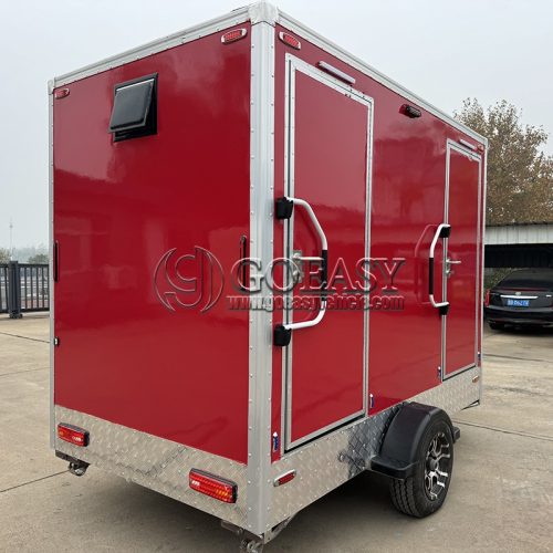 Custom Red 2-Station Restroom Trailer Portable Toilet Trailer for Sale