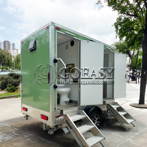 Light Green Luxury Toilet Trailer for Business Restroom Trailer for Events & Outdoor Use