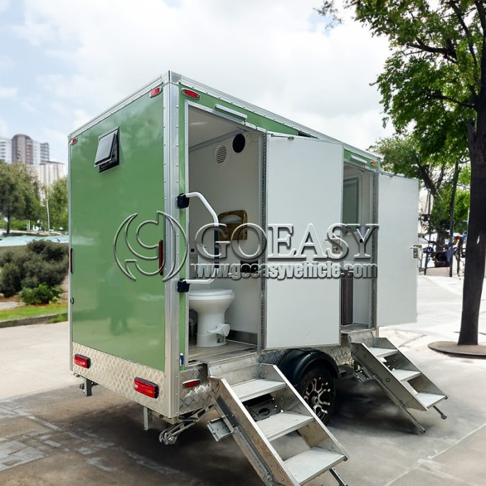 Light Green Luxury Toilet Trailer for Business Restroom Trailer for Events & Outdoor Use