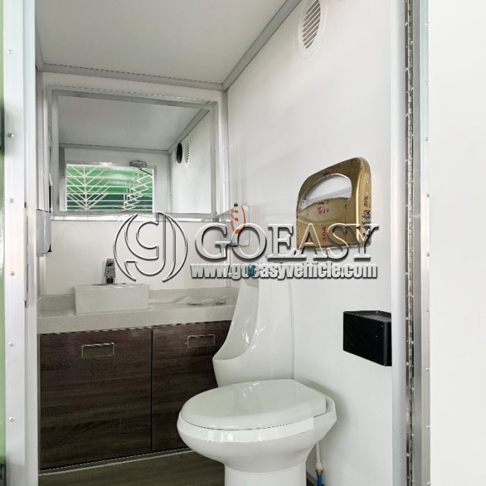 Light Green Luxury Toilet Trailer for Business Restroom Trailer for Events & Outdoor Use