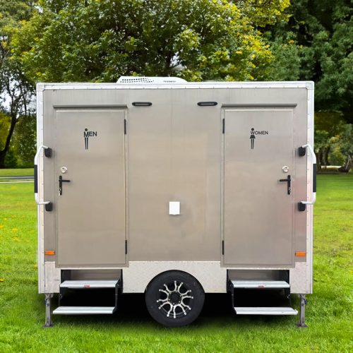 2 Station Luxury Toilet Trailer for Business Restroom Trailer for Weddings, Queues, Music Festivals
