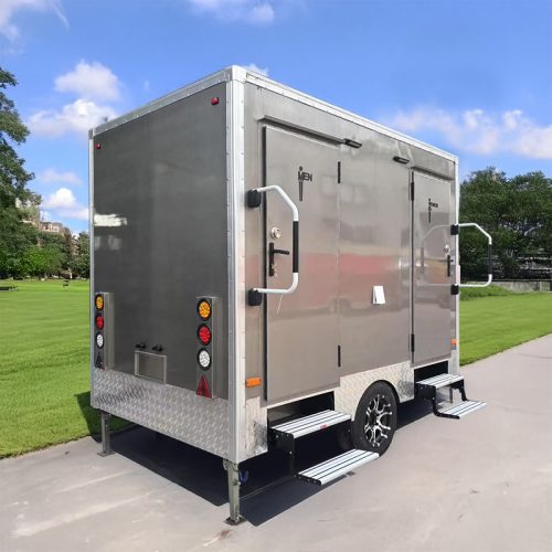 2 Station Luxury Toilet Trailer for Business Restroom Trailer for Weddings, Queues, Music Festivals
