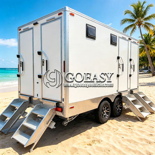 4-Station Restroom Trailer for Camping and Dining Luxury Toilet Trailer for Sale