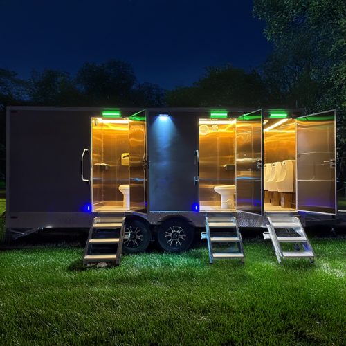 Premium 4-Station Restroom Trailer Luxury Mobile Toilet Trailer for Events & Venues
