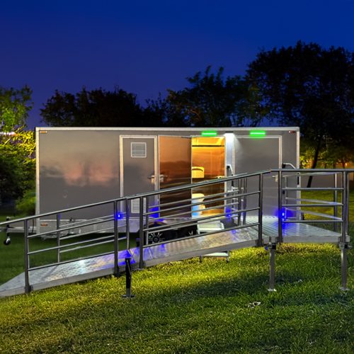 Premium 4-Station Restroom Trailer Luxury Mobile Toilet Trailer for Events & Venues