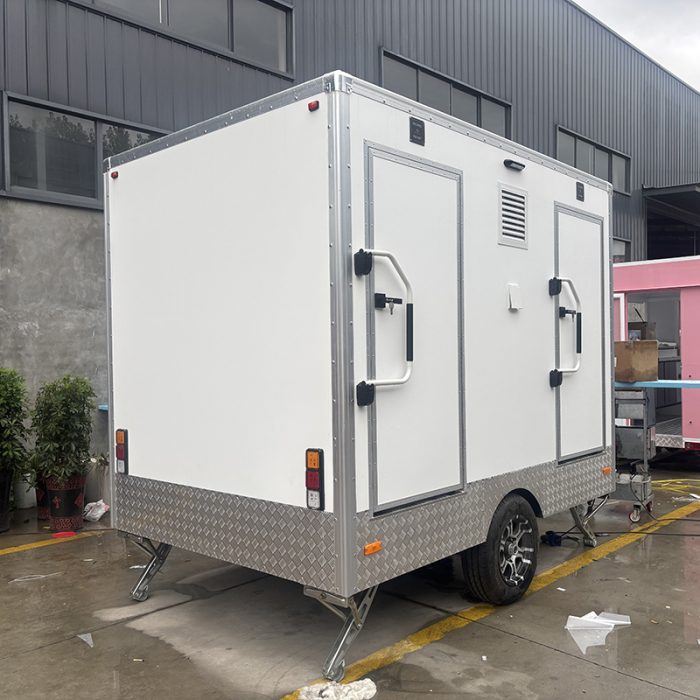 2 Station Luxury Bathroom Trailer for Business Outdoor Camping Mobile Toilet Trailer