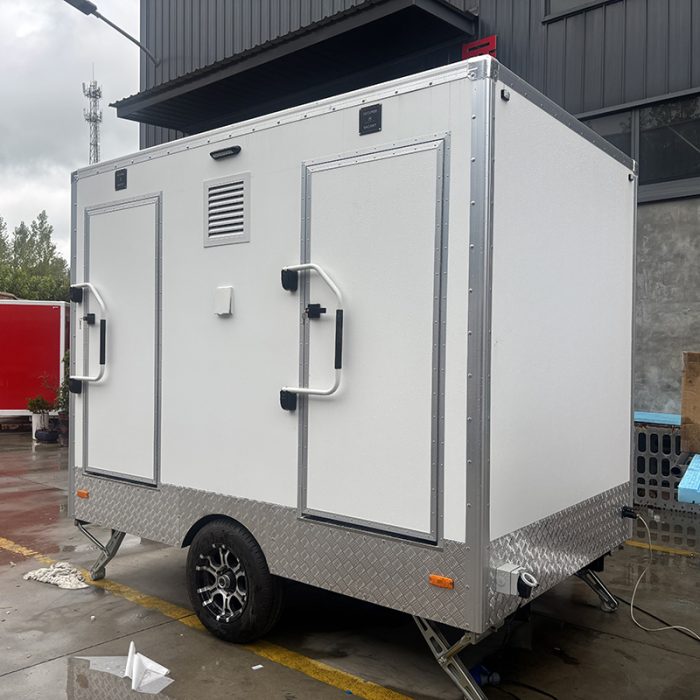 2 Station Luxury Bathroom Trailer for Business Outdoor Camping Mobile Toilet Trailer