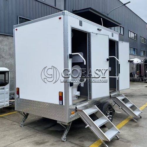 2 Stand White Toilet Trailer