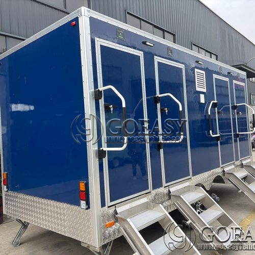 4 Station Blue Luxury Restroom Trailer