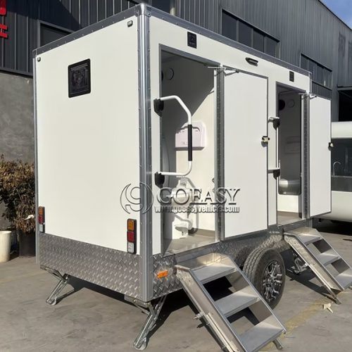 10FT White 2-Station Restroom Trailer for Small Outdoor Gatherings7
