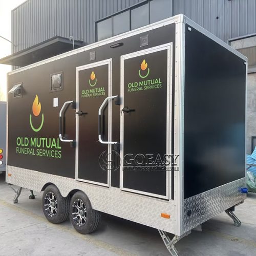 13.8FT Black 4-Station Restroom Trailer