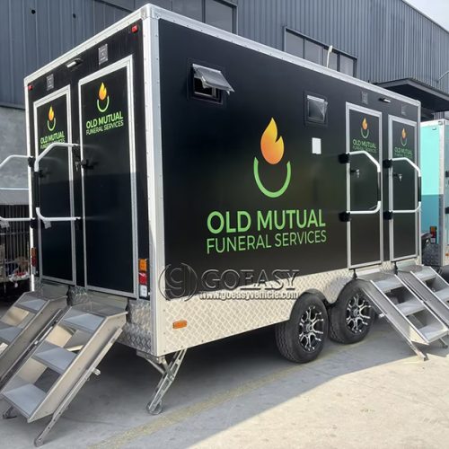 13.8FT Black 4-Station Restroom Trailer