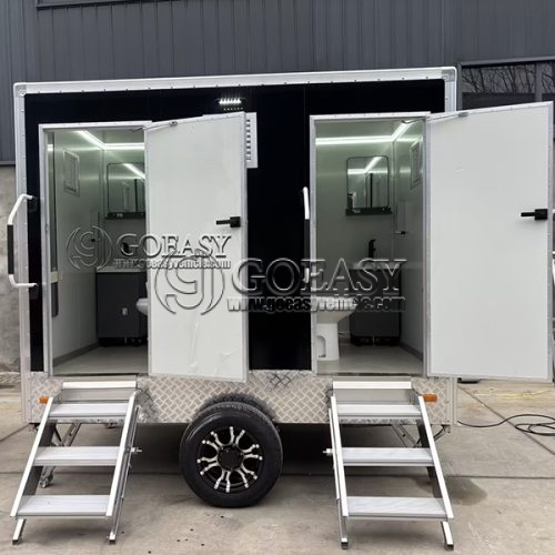 10FT Black 2 Station Restroom Trailer for Construction Sites