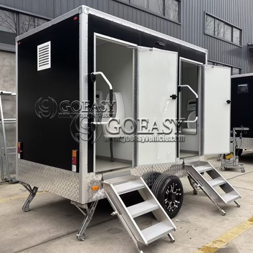 10FT Black 2 Station Restroom Trailer for Construction Sites
