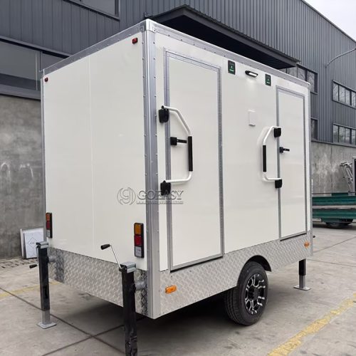10FT White 2 Station Restroom Trailer Portable Toilet Trailer for Sale