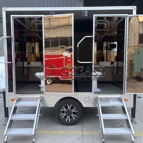 2 Station Black Luxury Restroom Trailer