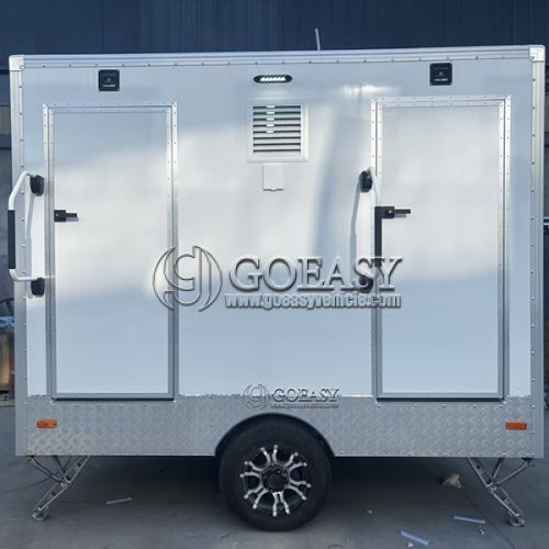 2-Station White Restroom Trailer
