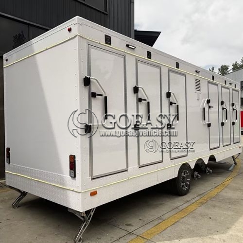 23FT White 7-Station Luxury Restroom Trailer