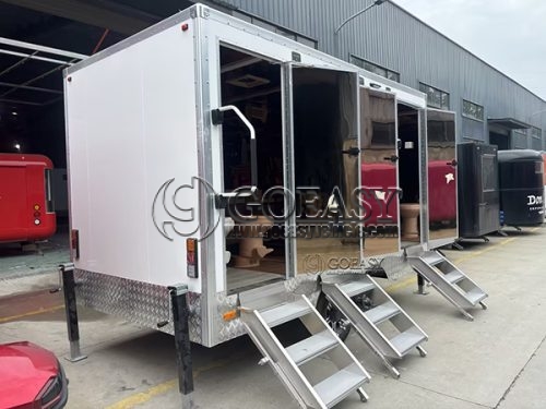 3 Station Luxury White Restroom Trailer for Events