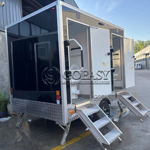 tion Luxury Black Restroom Trailer