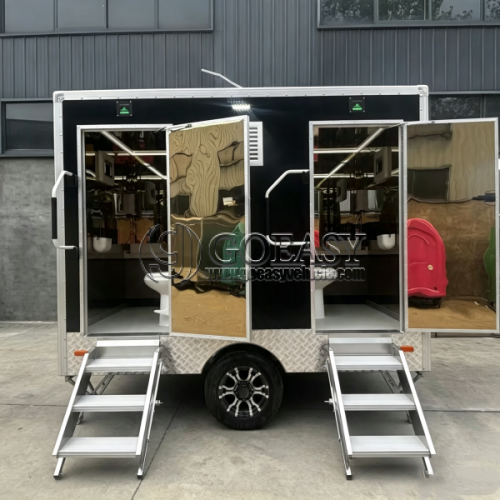 10FT 2 Station Black Luxury Restroom Trailer