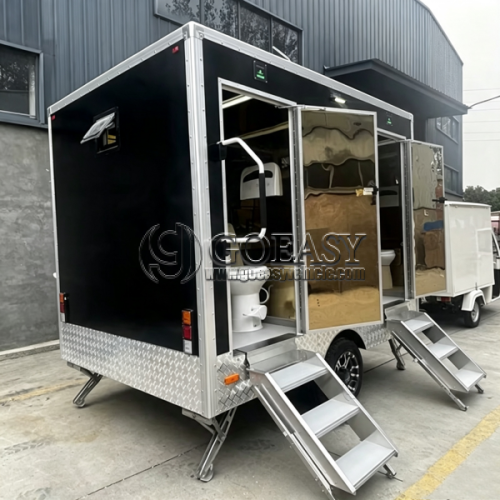 10FT 2 Station Black Luxury Restroom Trailer