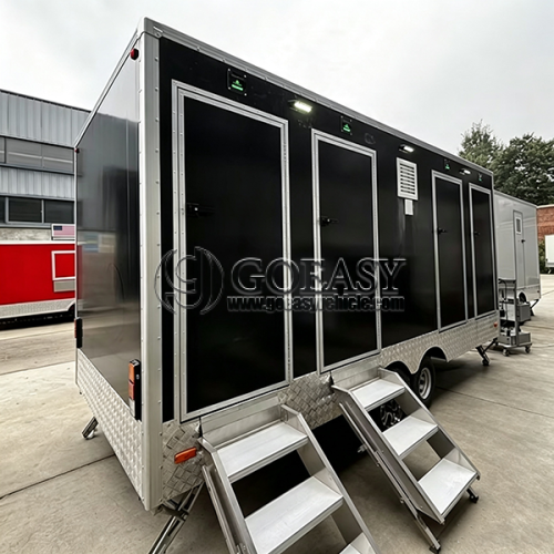 16.5FT Black 4-Station Mobile Restroom Trailer