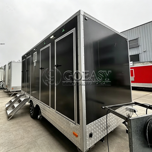 16.5FT Black 4-Station Mobile Restroom Trailer