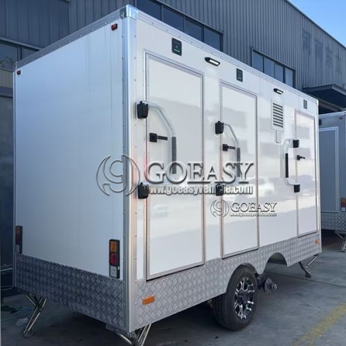 12.5FT 3-Station White Restroom Trailer